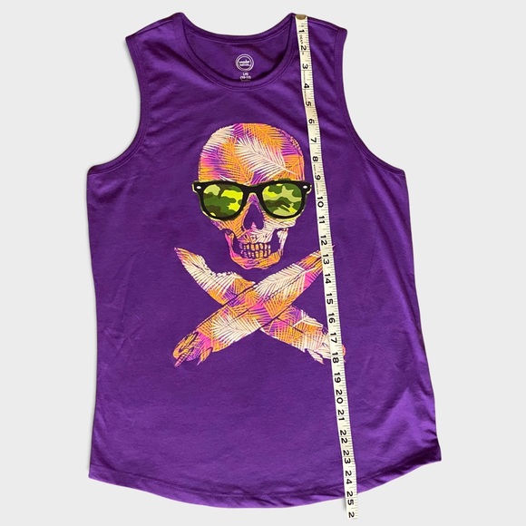 Boho Hippie Skeleton Camo Purple Tank Sz XS/S - Picture 7 of 8